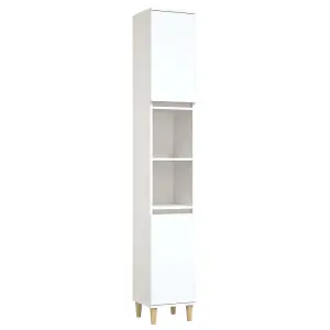 Berkfield Bathroom Cabinet White 30x30x190 cm Engineered Wood