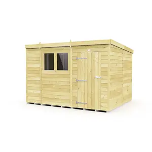 DIY Sheds 10x8 Pent Shed - Single Door With Windows