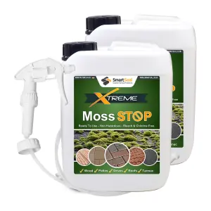 Smartseal Moss Killer, Xtreme Moss Stop and Algae Killer, Easy to apply, Mould, Moss Removal, Lichen and grime, Ready to Use, 2x5L