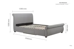 Birlea Lancaster King Bed Frame In Grey