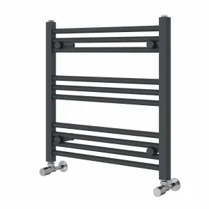 Right Radiators 600x600 mm Straight Heated Towel Rail Radiator Bathroom Ladder Warmer Anthracite