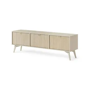 Elegant Forest TV Cabinet H520mm W1580mm D380mm in Beige & Oak Scandi - Perfect Blend of Style and Functionality