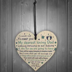 Red Ocean Daddy To Be Pregnancy Congratulations Gift From Bump Baby Shower Gift Wooden Heart