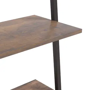 Berkfield 5-Tier Leaning Shelf Dark Brown and Black 64x34x185.5 cm