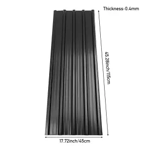 12 Pcs Corrugated Garage Shed Panels, Steel Roofing Covers, Black 115cm L 45cm W