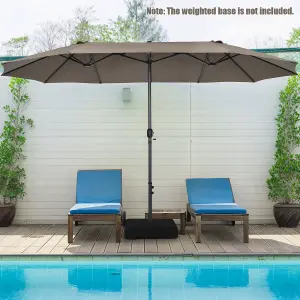 Costway  460 x 265cm Outdoor Double-Sided Parasol Patio Umbrella Market Twin Umbrella