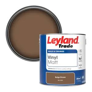 Leyland Trade Vinyl Matt Walls & Ceilings Emulsion Paint Beige Brown (RAL 8024) 2.5L