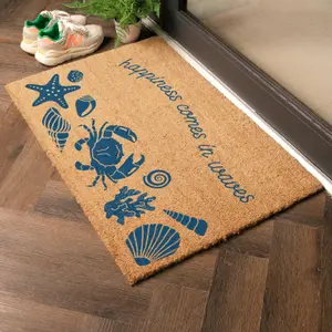 Happiness Comes In Waves Doormat (90 x 60cm)