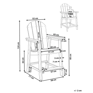 Garden Bar Chair ADIRONDACK Synthetic Material Red