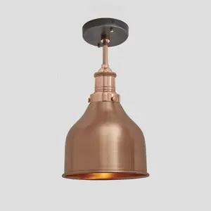 Industville Brooklyn Cone Flush Mount, 7 Inch, Copper, Copper Holder