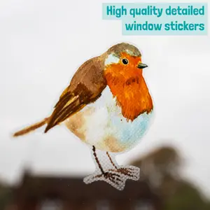 Christmas Robins Window Stickers (Large size) 43 Christmas Window Decorations Reusable Removable