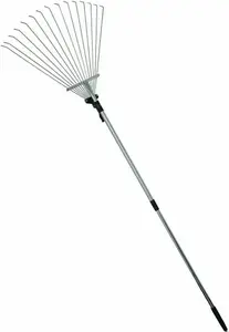 AAMEN Garden Telescopic Adjustable Leaf Rake Artificial Grass Soil Rake