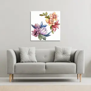 Rainbow Flowers (Canvas Print) / 101 x 101 x 4cm