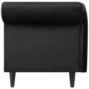 Right Hand Velvet Chaise Lounge Black LUIRO