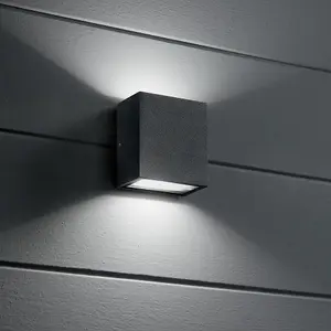 Luminosa Argo LED Outdoor Cubic Up & Down Wall Light White IP65, 3000K