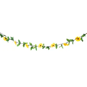 Gardenwize 2 Metre Solar Powered Outdoor Garland Sunflower String Lights Fence Decking Flower Bed Wall Lights