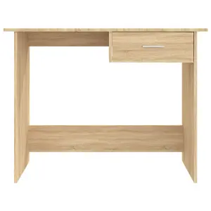 Berkfield Desk Sonoma Oak 100x50x76 cm Engineered Wood