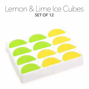 Fishbowl Reusable Lemon & Lime Shaped Ice Cubes Set of 12