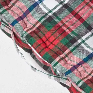 Homescapes Cotton Macduff Tartan Floor Cushion, 50 x 50 cm