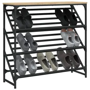 Berkfield Shoe Rack Sonoma Oak 90x30x85 cm Engineered Wood