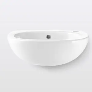 Cooke & Lewis Slimline White Counter-mounted Counter top Basin (W)49cm