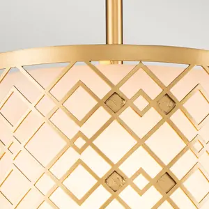 Luminosa Ziggy Cylindrical Pendant Ceiling Light, Lacquered Gold