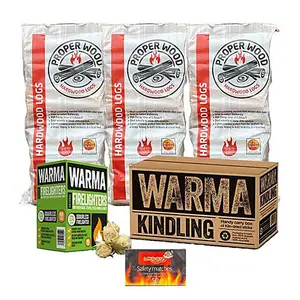 Proper Wood South African Eucalyptus Stove Pizza Oven Chimenea Fuel Hardwood Logs Bundle 3 x Bags