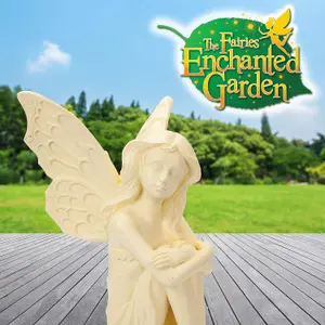 Enchanted Cream Sitting Fairy Garden Ornament