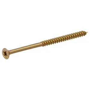 Diall Double-countersunk Yellow-passivated Carbon steel Screw (Dia)5mm (L)80mm, Pack of 100