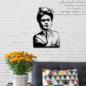 Decortie Frida Modern Metal Wall Art Home Decorative Ornament, Black