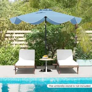 Costway 9FT Patio Umbrella 2-Tier Heavy-Duty Market Table Umbrella Crank Handle