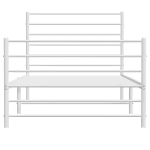 Berkfield Metal Bed Frame with Headboard and Footboard White 80x200 cm