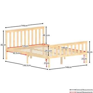 Vida Designs Milan Bed Frame Pine / Double (4'6)