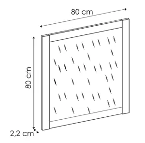 Bathroom Mirror 800mm Wall Mounted Square 80cm Oak Effect Frame Oak Classic