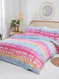 Tie Dye Single Duvet Cover and Pillowcase Set