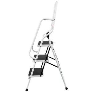 Home Vida 3 Step Ladder With Handrail Anti-Slip Mat Foldable Stool