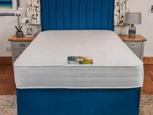 Sophia Briar-Rose Dual Season 1000 Pocket Sprung iGel Luxury Divan Bed Set 2FT6 Small Single 2 Drawers Side - Plush Marine