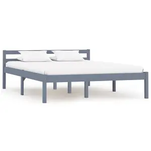 Berkfield Bed Frame Grey Solid Pine Wood 140x200 cm