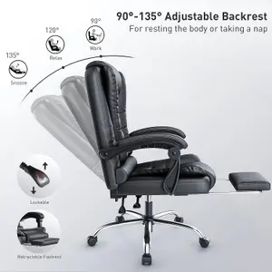 Executive Office Chair with Footrest,Computer Chair with Tilt Function for Home Office Working