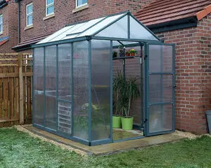 Greenhouse Glory 8 x 8 - Polycarbonate - L244 x W253 x H268.5 cm - Grey