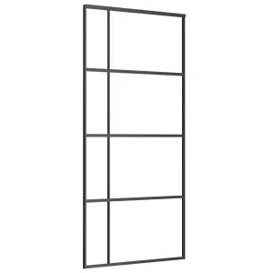 Berkfield Sliding Door ESG Glass and Aluminium 90x205 cm Black