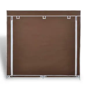 Fabric Shoe Cabinet with Cover 115 x 28 x 110 cm Brown