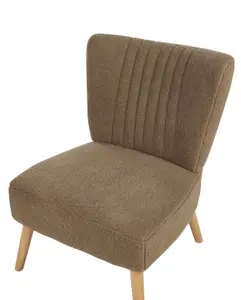 Beliani Retro Armchair VAASA Boucle Brown