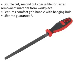 200mm 3-Square Engineers File with Comfort Grip Handle for Efficient Material Removal