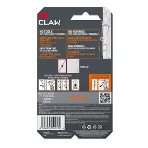 3M Claw Drywall Picture hanger (H)51mm (W)31mm, Pack of 2