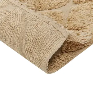 Cotton Area Rug 140 x 200 cm Beige SANLIURFA