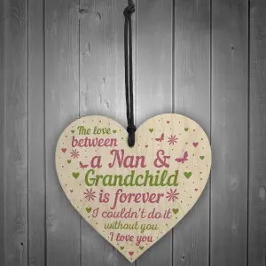 Red Ocean Nan Gifts From Grandchildren Wooden Heart Sign Birthday Gifts For Nan Nanny Grandparent Gifts