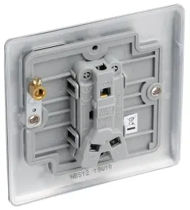 BG 16A 2 way 1 gang Light switch Matt Steel effect