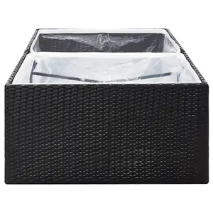 Berkfield Garden Planter Black 157x80x40 cm Poly Rattan