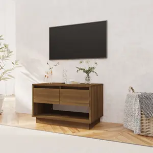 Berkfield TV Cabinet Brown Oak 70x41x44 cm Engineered Wood